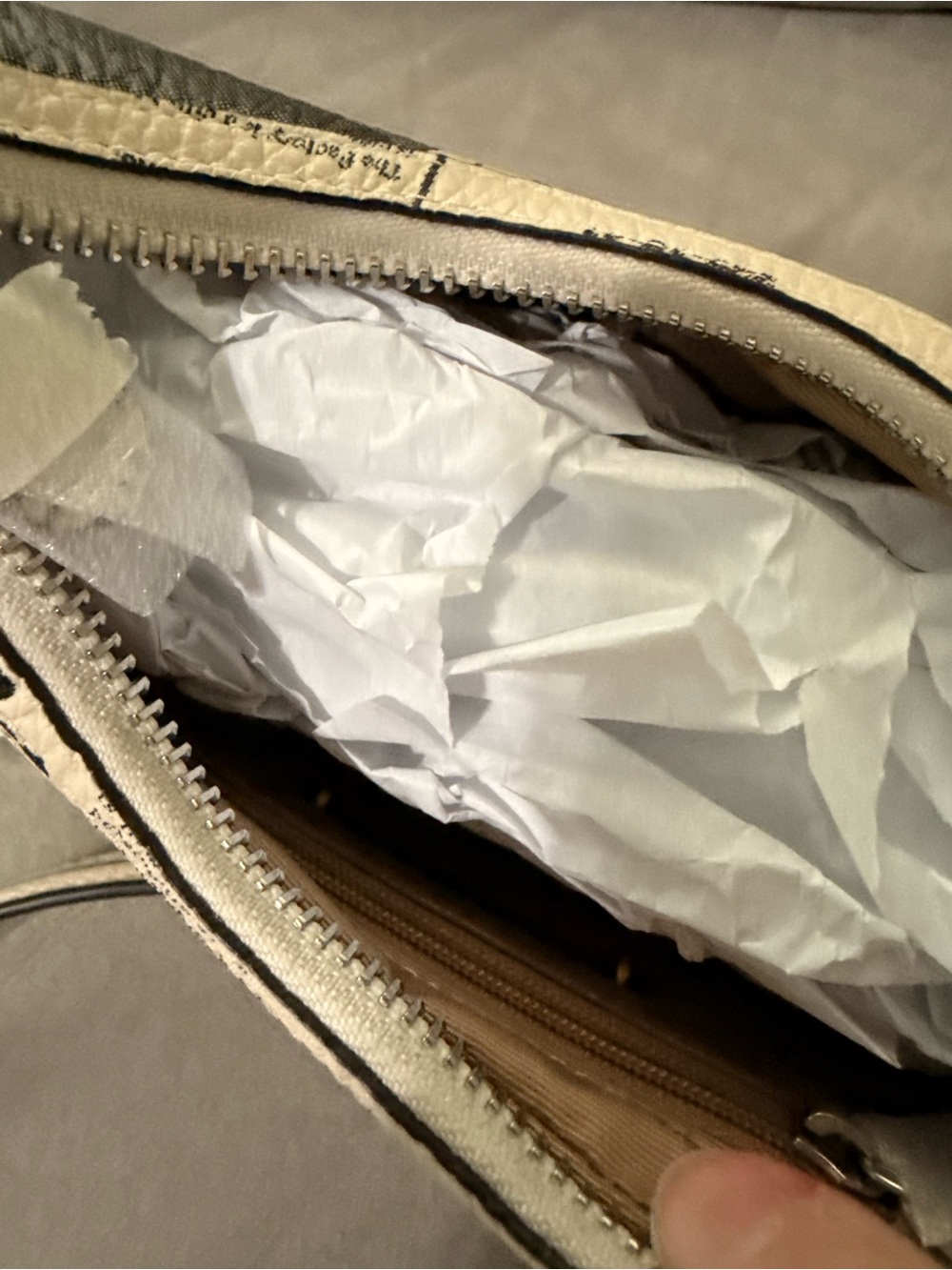 Coach Mini Newspaper-Print Hobo Bag in Cream and Black - Picture 3 of 4